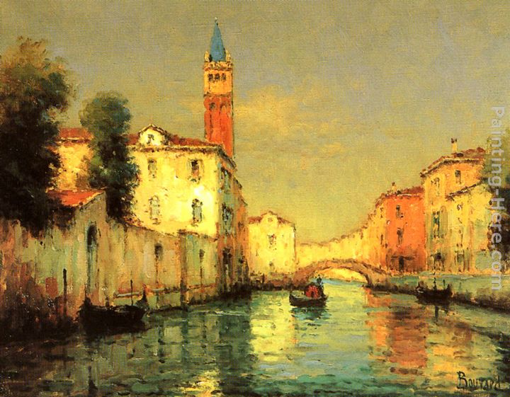 On a venetian Canal painting - Noel Bouvard On a venetian Canal art painting